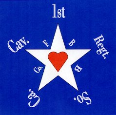The flag of Company F, 1st South Carolina Cavalry, drawn from Bright Burrell's sketch