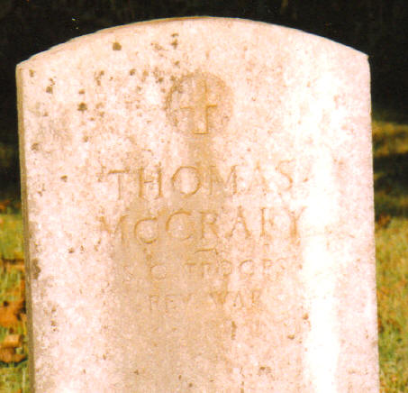 Revolutionary War marker for Thomas McCrary