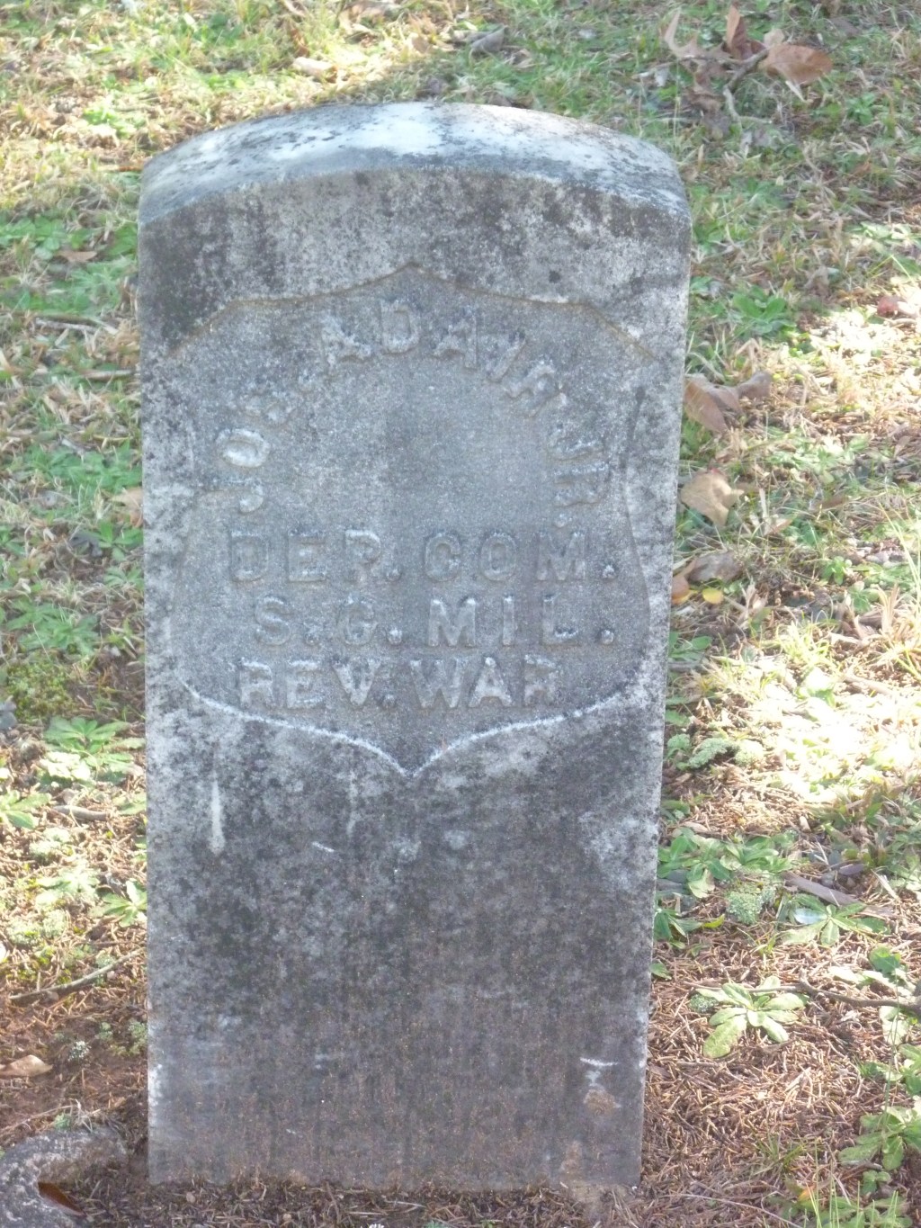 Grave of Joseph Adair, Jr. with a Revolutionary War marker