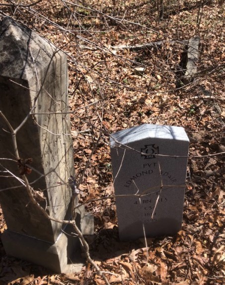 Edmond Adair's obelisk and military marker