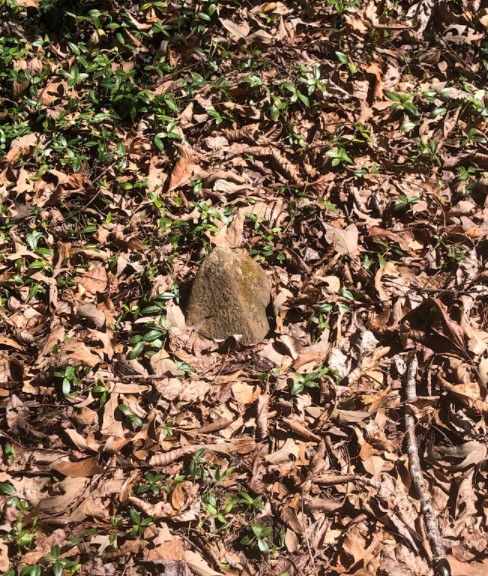 Small plain fieldstone marker