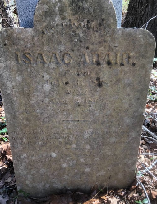 Gravestone of Isaac Adair, 2022