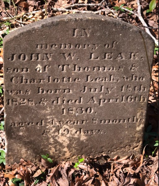 Gravestone of John W. Leak