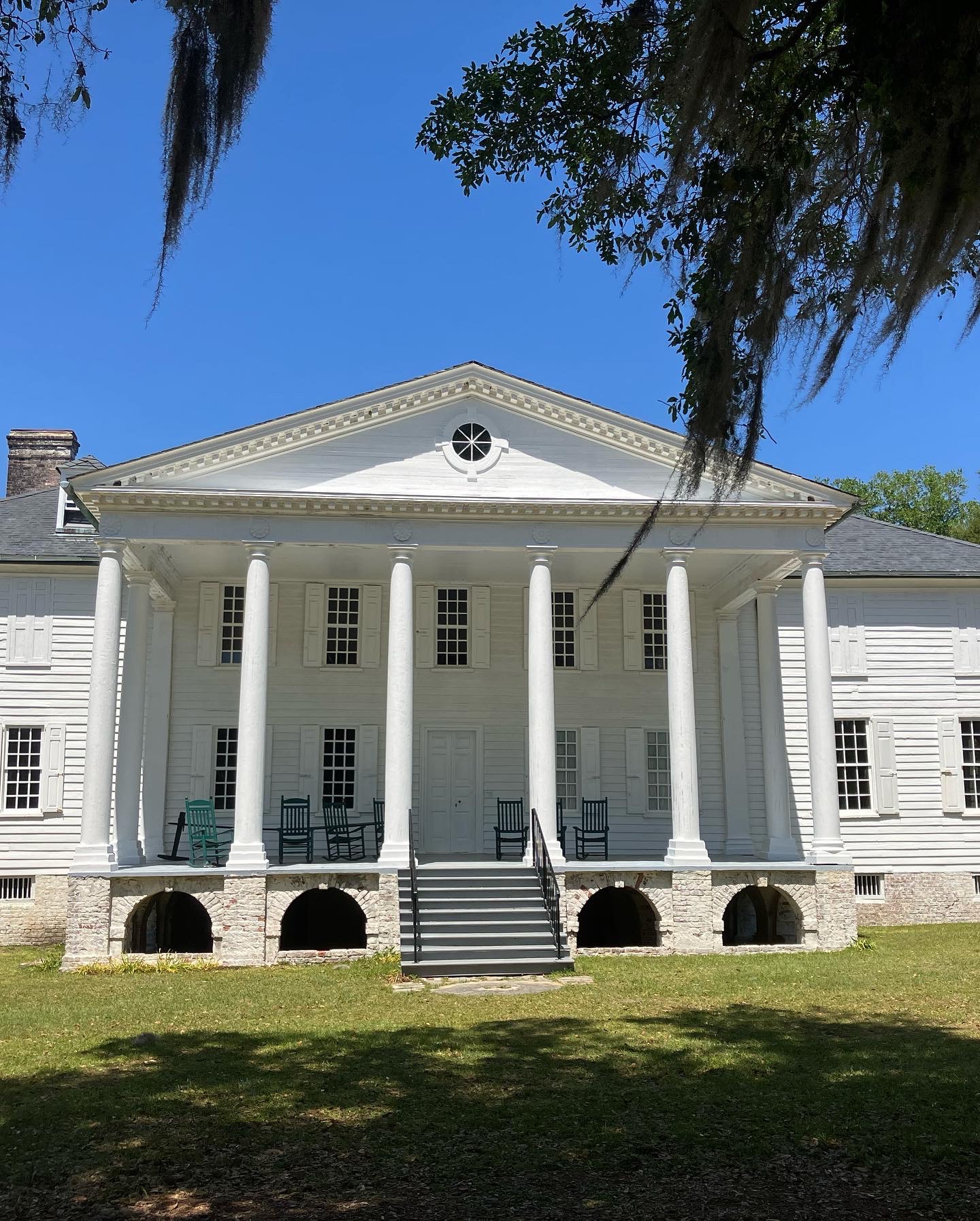 Hampton Plantation house with its columned portico