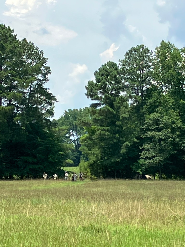 Open field and tree line at the Huck's Defeat battlefield