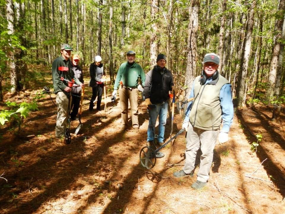 The metal detecting team at work