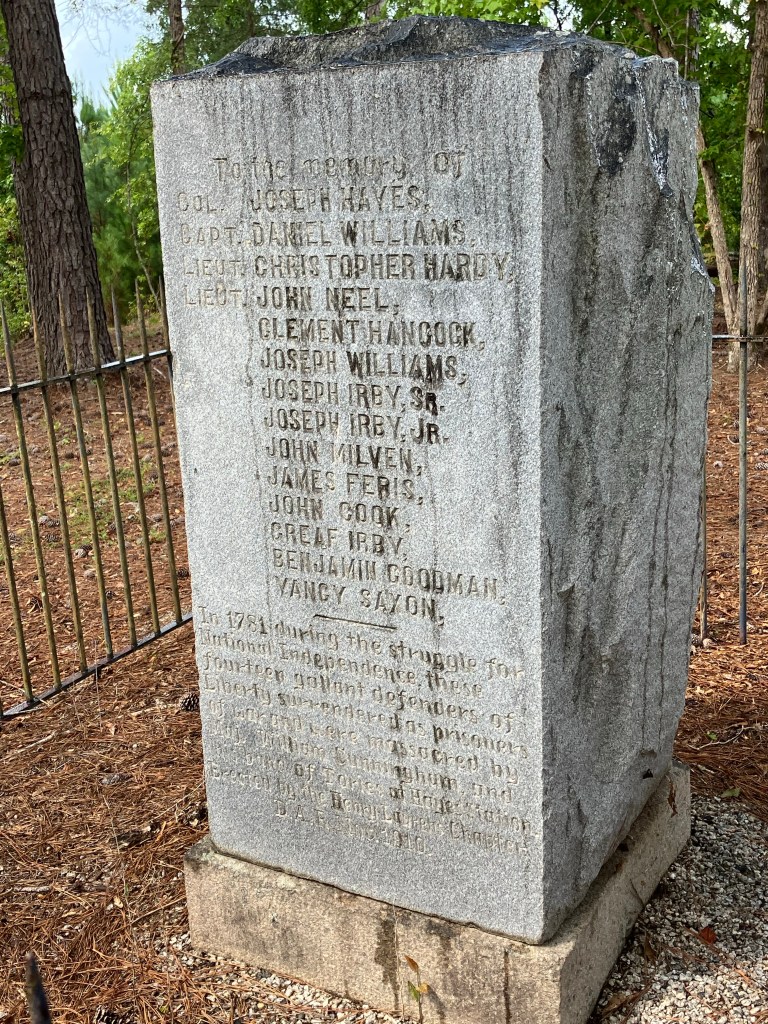 Granite monument marking the Hammond's Old Store site