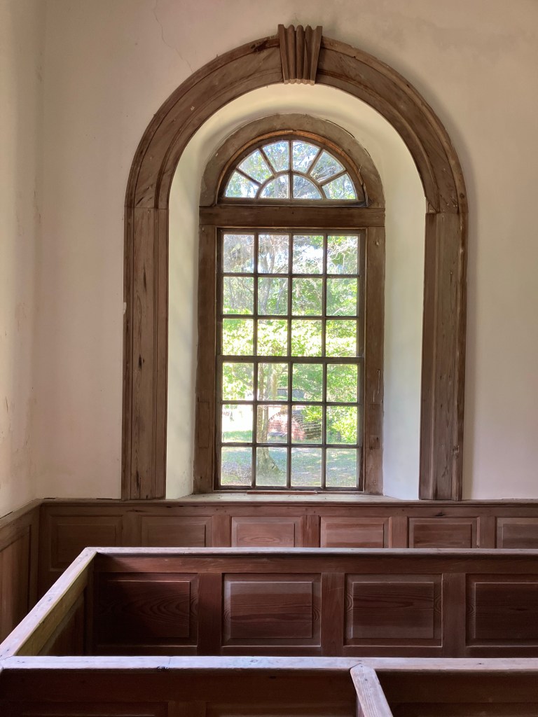 Full view of a tall arched window