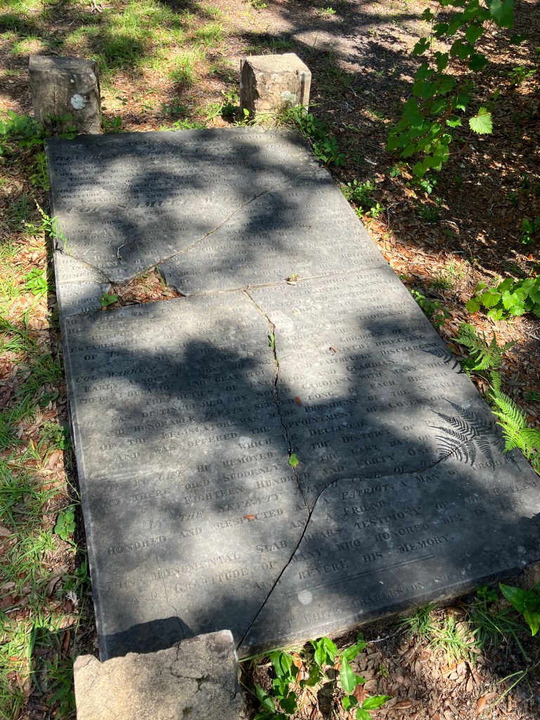 Flat stone box tomb in the St. James Santee Church churchyard