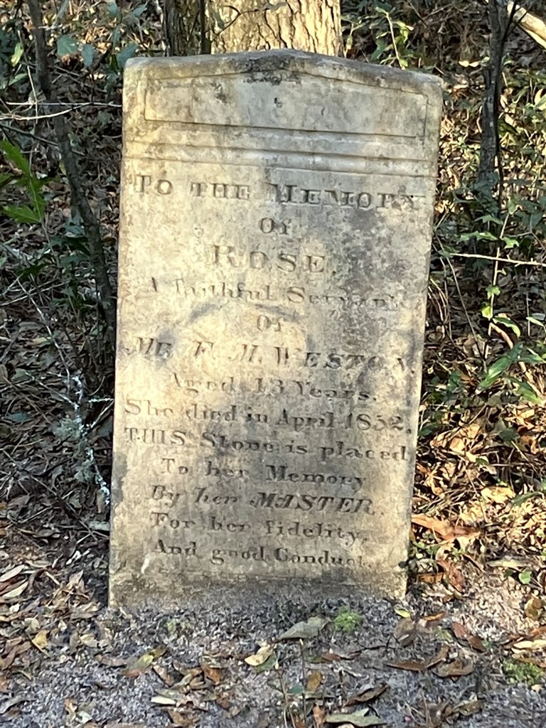 Marble headstone inscribed To the memory of Rose
