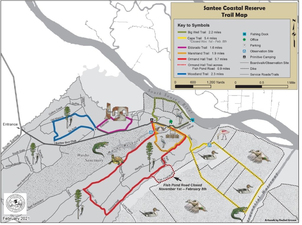 Santee Coastal Reserve trail map