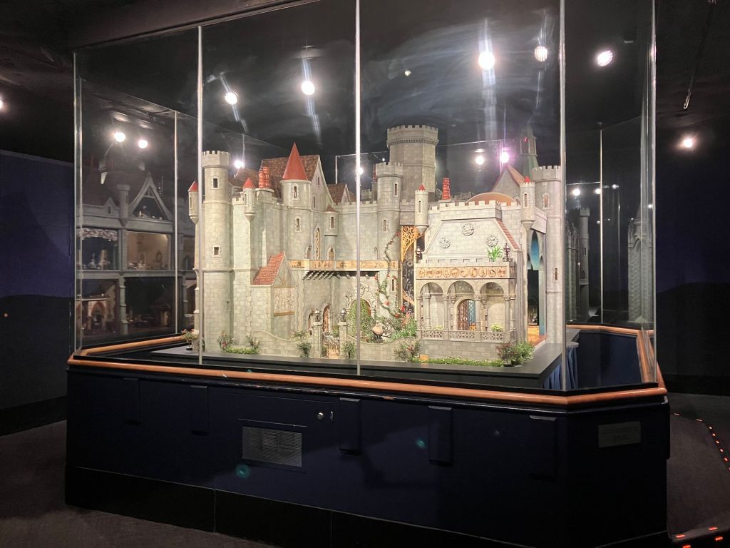 Colleen Moore's Fairy Castle dollhouse in its glass case