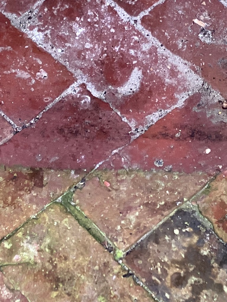 Worn brick floor inside the 1827 lighthouse