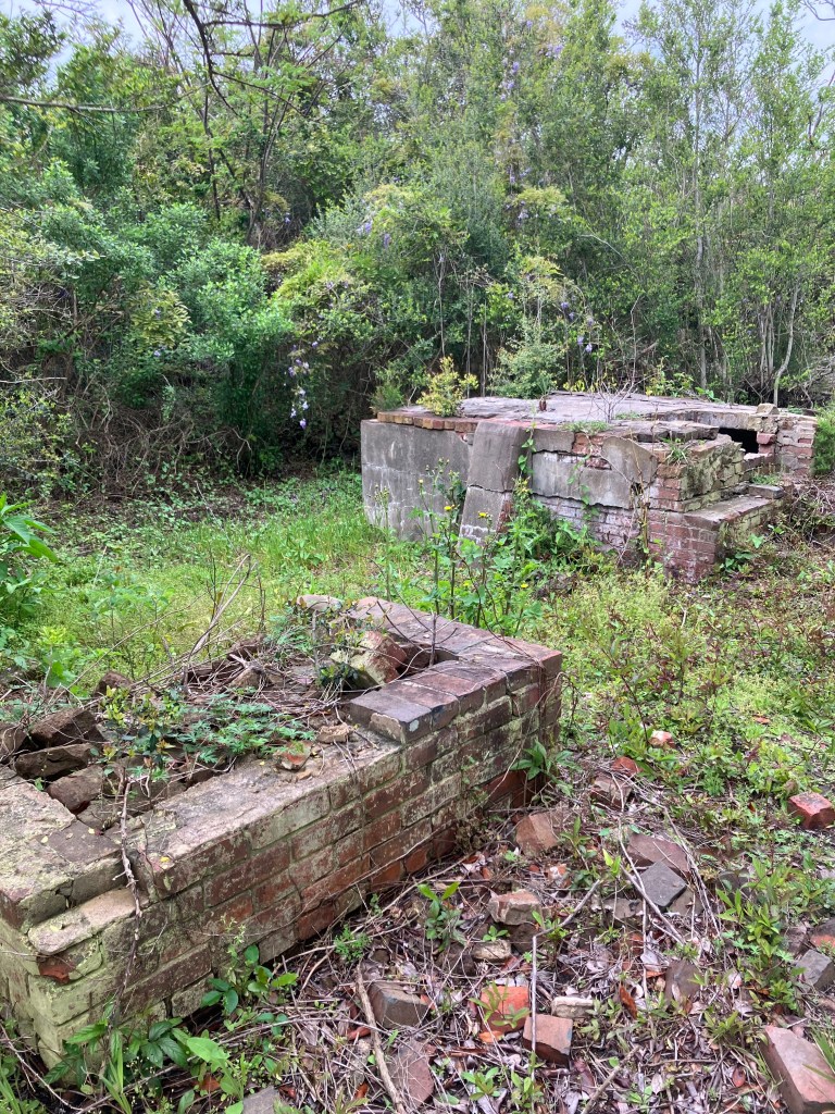 Brick foundation ruins of a lightkeeper's home