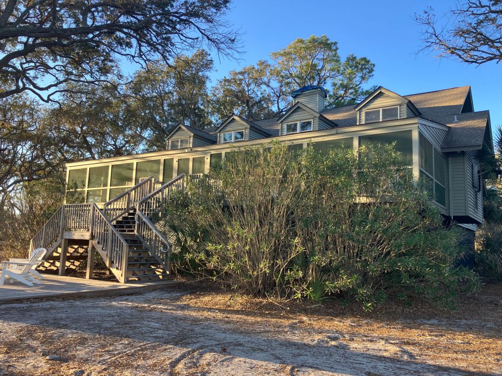 The Turner House among the trees on St. Phillips Island