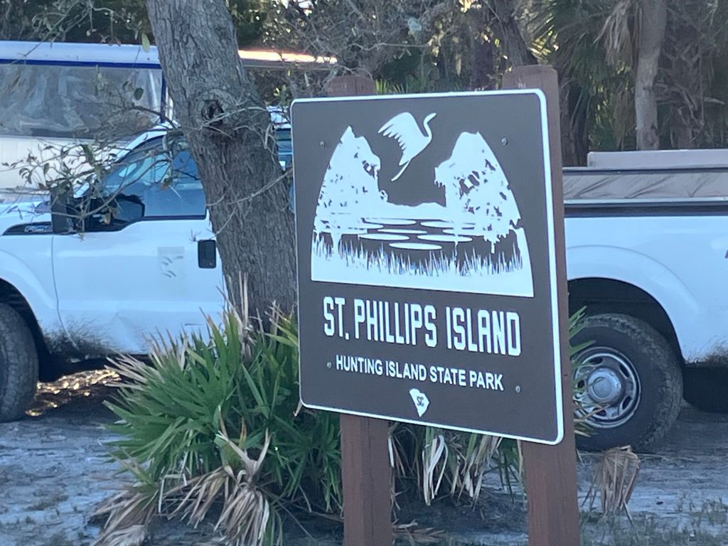 Sign for St. Phillips Island, Hunting Island State Park