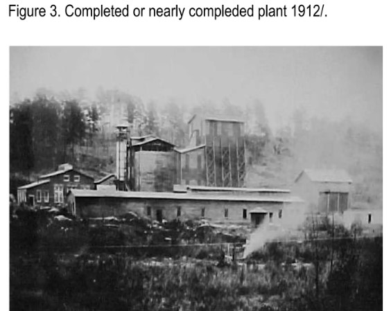Old photo of the completed or nearly completed Nitrolee plant in 1912